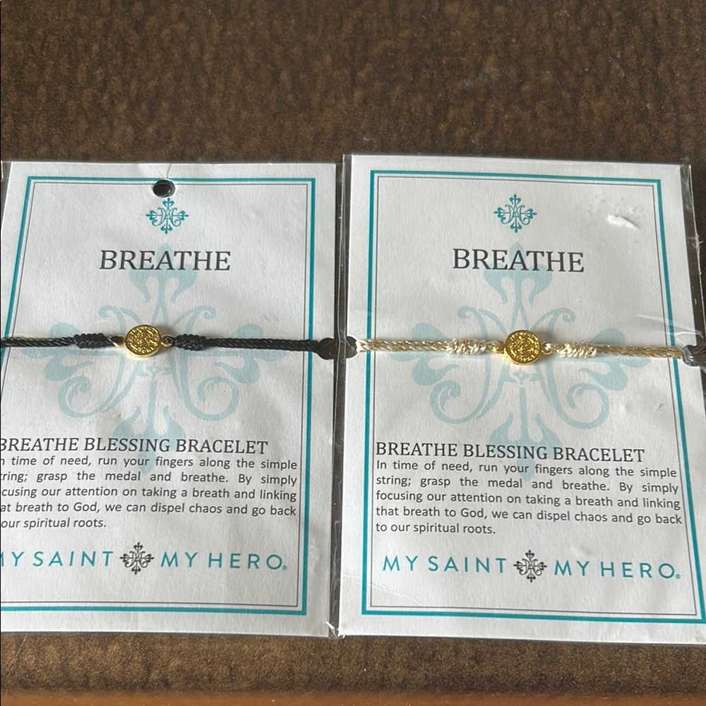 Breathe Blessing Bracelet Set - Black and Gold